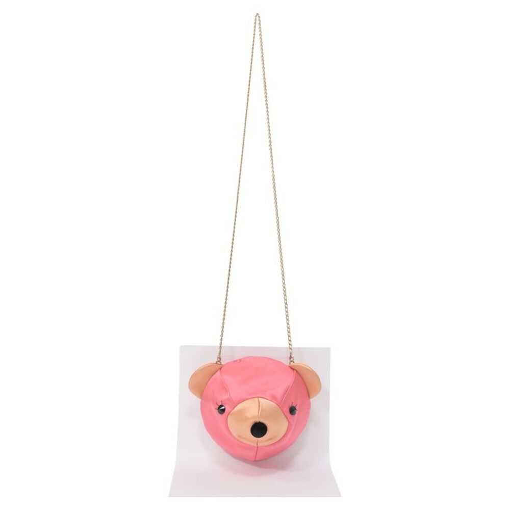 Charlotte Olympia Teddy Bear Crossbody Bag in Pink Satin